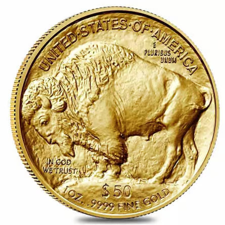 1 oz Gold American Buffalo $50 Coin BU (Random Year) - back