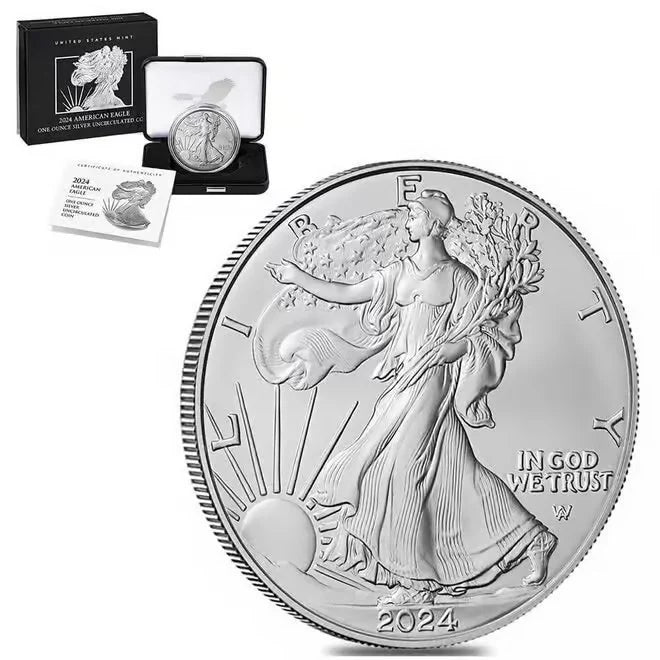 2024 1 oz Silver American Eagle $1 Coin BU - front