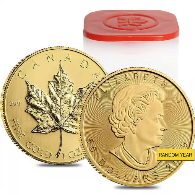 1 oz Canadian Gold Maple Leaf $50 Coin (Random Year) - front